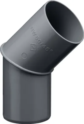 Produktbild von INEFA Regenrohrbogen 45 Grad für Fallrohr, PVC DN50 / 50mm Anthrazit Verbindungsstück Dachrinnenzubehör, einfache Steckmontage,  Germany