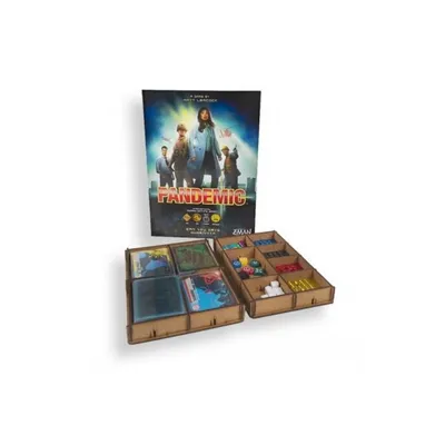 Produktbild von Spieleinsatz für Pandemic Brettspiel – Organizer, ohne Kleben, mit Platz für Spielbrett & Anleitung