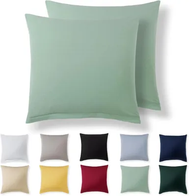 Productafbeelding van Jersey kussensloop - 60x60 cm - set van 2 - zomergroen
