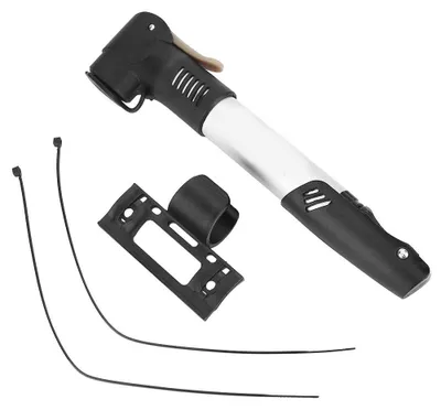 Image de Pompe à vélo Mini en aluminium - Pompe à pneus portable pour vélos, compatible avec les valves Presta et Schrader