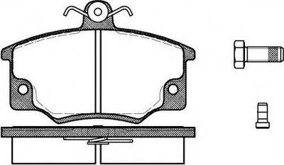 Obrázek produktu pro REMSA 0146.04, sada brzdových destiček, přední, pro vozidla FIAT Panda (karoserie hatchback - 141), BARCHETTA (183), PUNTO (176), Uno (karoserie hatchback - 146), a LANCIA DELTA I
