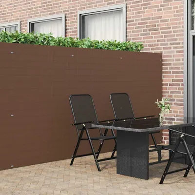 Imagen del producto de Maison Exclusive - Valla para jardín, doble cara, color marrón, de 1,8 x 5 metros, fabricada en PVC