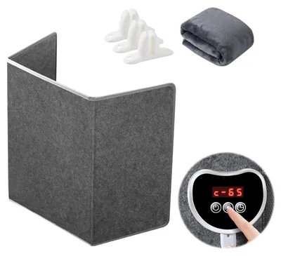 Image de Radiateur infrarouge portable pour bureau - 180 watts - 52 x 100 cm - Gris