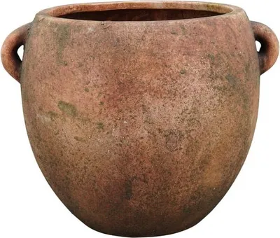 Obrázek produktu pro Hnědý keramický květináč s terakotovými uchy, 24 cm