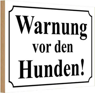 Produktbild von vianmo Holzschild 20x30 cm Warnung vor den Hunden s/w Warnschild Hinweisschild