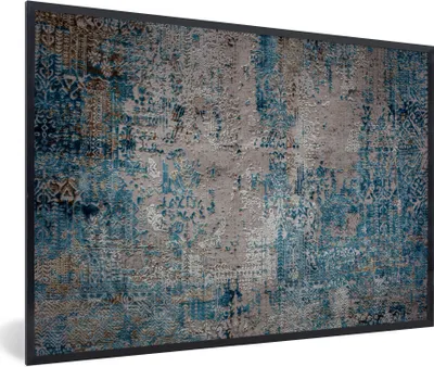 Produktbild von MuchoWow® Gerahmtes Poster Teppiche Wohnzimmer - Teppiche - Muster 60x40 cm - Poster mit Schwarzem Bilderrahmen Wandposter Rahmen Foto Bilder - Printing - Wanddeko Schlafzimmer