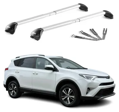 Image de Barres de toit pour Toyota RAV4 IV 2013-2018 Aluminium Gris Argenté 2 pièces ABE, Image générée par une IA