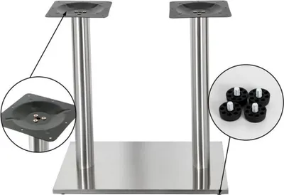Produktbild von Tischsäule Tischfuß Möbelfuß Tischbein Stützfuß Möbelbein Edelstahl Eckfuß