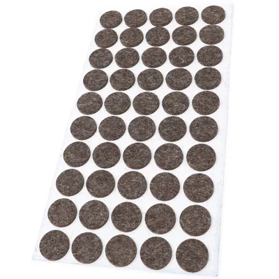 Obrázek produktu pro Adsamm® | 50 x vlněné plstěné kluzáky | Ø 22 mm | hnědé | kulaté | 3 mm silné samolepicí nábytkové kluzáky z pravé vlněné plsti