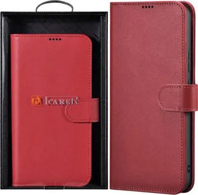 Obrázok produktu pre Kožené puzdro Icarer pre Iphone 14 Pro Max Red