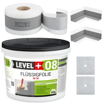 Produktbild von DICHTSET 12 Kg Flüssigfoli 10m Dichtband Innenecke Bad Duschabdichtung TOP SET18