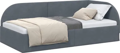 Produktbild von vidaXL Eckbettgestell mit Kopfteil Dunkelgrau 90 cm x 190 cm Samt