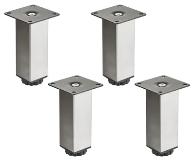 Produktbild von SOTECH Möbelfuß ZULU 38 x 38 mm – Höhe 120 mm, edelstahlfarbig (4er Set)
