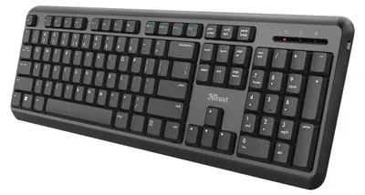 Produktbild von Trust Ody, Volle Größe (100%), Kabellos, RF Wireless, Membran Key Switch, QWERTZ, Schwarz