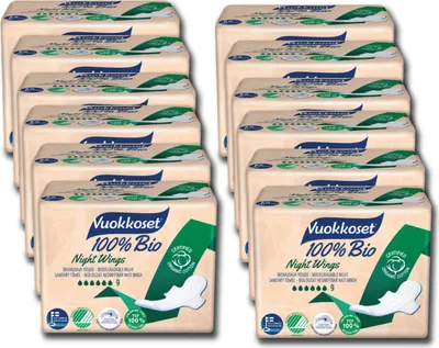Produktbild von Vuokkoset - Nachtbinden mit Flügeln - 100 % biologisch