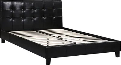Image de Lit double en pvc "Julia" - 140 x 190 cm - Noir