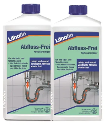 Produktbild von Lithofin Abfluss-Frei Abflussreiniger 2 x 1 Liter