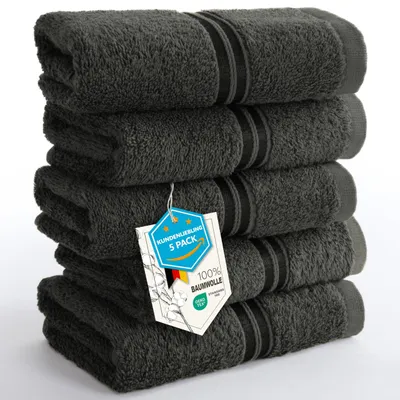 Produktbild von Hammetex Gästehandtücher 5er Set 30x50 cm, 100% Baumwolle Frottee