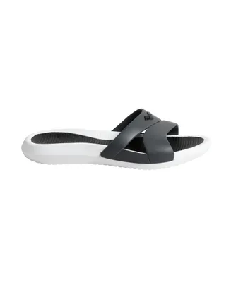 A single slide sandal is shown from the side against a white background.