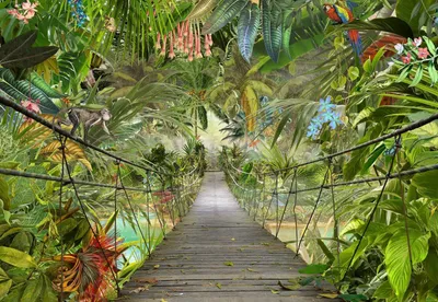 Zdjęcie produktu dla Komar fototapeta Wildbridge zielonym - 611042 - 368 x 254 cm