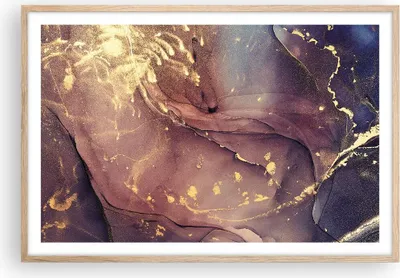 Produktbild von Gerahmtes Poster - Rahmen in heller Eiche - Stein Gold Marmor - 91,5x61 cm - Wand Bild - Wanddeko - Wandbilder - Kunstposter - Wandposter - Bilderrahmen - Bilder - Kunstdruck - P2NAA91x61-4714