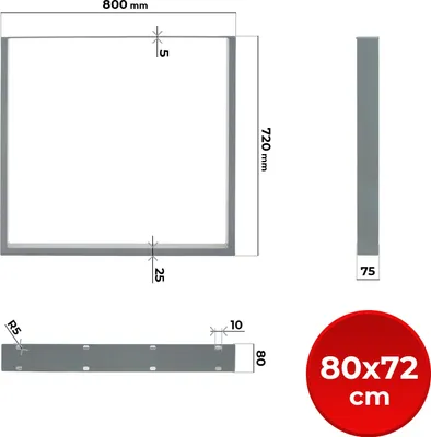 Produktbild von Tischgestell 2er Größenwahl Schwarz Grau Industrial Tischbein Tischkufen Metall Kufengestell Tischuntergestell Möbelfüße Farbe: Grau Maße: 80 x 72 cm (L/H)
