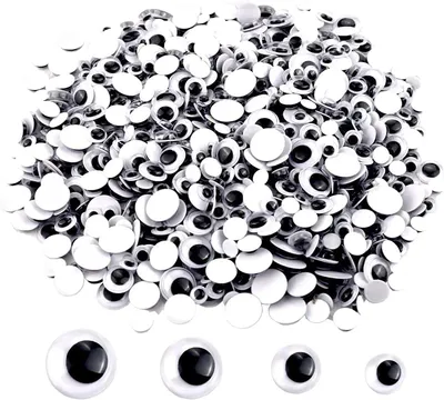Wackelaugen-Sticker 1500 Stück, 6-12 mm, selbstklebend, schwarz