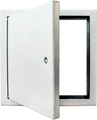 Produktbild von Revisionstür Softline ISO Stahlblech verzinkt weiß RAL 9016 mit Vierkantverschluß & Dämmstoffeinlage 400 mm x 600 mm