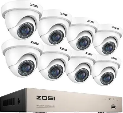 Obrázok produktu pre Monitorovací kamerový systém s 8 kanálmi, HD 1080P, biela kamera, žiadny