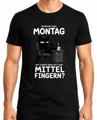 Imagen del producto de Camiseta negra de hombre con el texto "Statement Sarkasmus" (o "Declaración sarcástica"), talla L