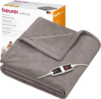 Immagine prodotto di Coperta riscaldata Beurer HD 150 XXL, coperta elettrica riscaldata con spegnimento automatico, 200 x 150 cm, 6 impostazioni di temperatura, lavabile in lavatrice, coperta accogliente, tortora