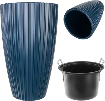 Produktbild von KADAX Blumentopf, 30cm, mit Einsatz, Kunststoff, Marineblau