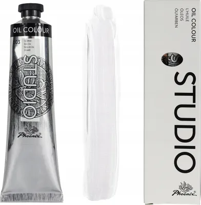 Produktbild von Ölfarbe 120ml Tube Phoenix Studio – 103 Zinkweiß (Zinc White) – Künstlerfarbe – Halbdeckend & Lichtecht für Leinwand, Holz