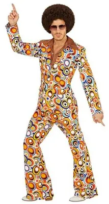 Produktbild von W WIDMANN MILANO Party Fashion - Kostüm 70er Jahre Anzug, Jackett und Hose, Hippie, Reggae, Flower Power, Disco Fever, Faschingskostüme