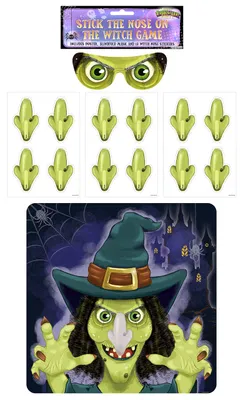 Obrázek produktu pro Halloweenská hra: "Uhádni, kde je čarodějnice nos."