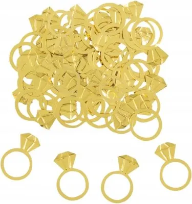 Produktbild von Konfetti Deko Verlobungsringe Gold Junggesellinnenabschied