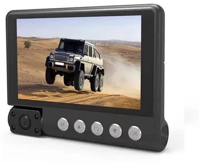 Zdjęcie produktu dla 4-calowy rejestrator samochodowy z ekranem dotykowym o rozdzielczości 1080p i podwójnym obiektywem do nagrywania podróży samochodem