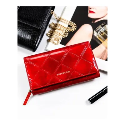 Produktbild von Peterson | Große Brieftasche, aus Naturleder, für Frauen, Rot, 17x10 cm