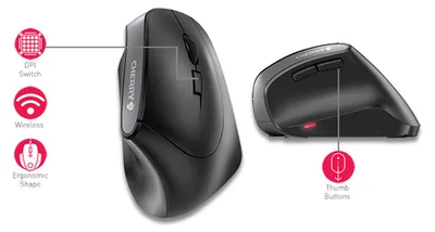 Immagine prodotto di CHERRY MW 4500 - Mouse - ergonomico - per destrimani - a infrarossi - 6 pulsanti - senza fili - 2,4 GHz - ricezione wireless