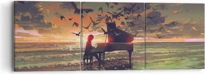 Produktbild von Bild auf Leinwand - Leinwandbild - Klaviermusik - 90x30cm - Wand Bild - Wanddeko - Wandbilder - Leinwanddruck - Bilder - Kunstdruck - Wanddekoration - Leinwand bilder - Wandkunst - CA90x30-3911