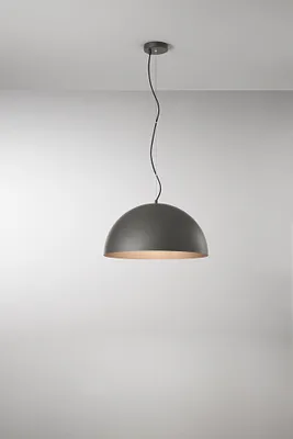 Immagine prodotto di Lampada a Sospensione in Metallo 10S48560 GR, Acciaio Grigio Metallizzato e Marrone Metallizzato, Diametro 50 cm, Attacco E27, 60W, Perenz