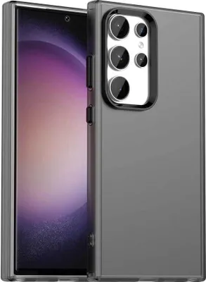 Produktbild von Handyhülle für Samsung Galaxy S24 Ultra Schlank Durchscheinend Matt Stoßfest Schutzhülle Schwarz
