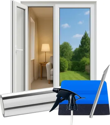 Produktbild von Fensterfolie UV-Schutz, selbstklebend, silber, 30x300 cm, für Innen und Außen