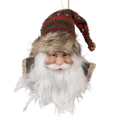 Immagine prodotto di Targhetta natalizia Clayre & Eef Babbo Natale 10x9x28 cm plastica rossa