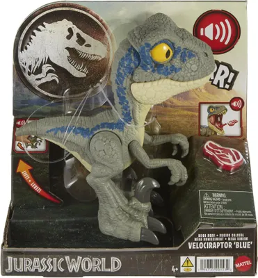 Produktbild von Jurassic World Mega Roar Velociraptor Blue, Spielfigur