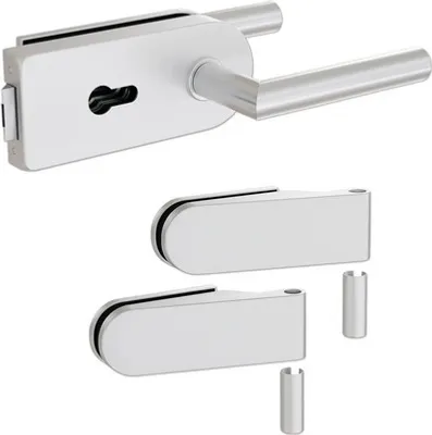 Produktbild von Pertura Glastürbeschlag Jonte Studio PZ Silber inkl. 2 Rahmenteile für Holzzargen