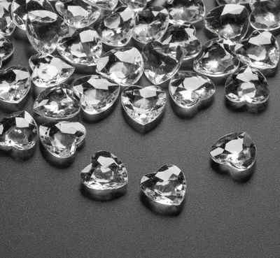 Produktbild von Acryl Diamant Herz 500Stk 12mm DIY Deko Hochzeit Valentinstag Transparent