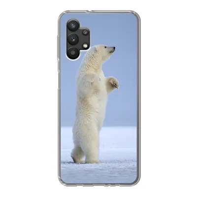 Produktbild von MuchoWow® Handyhülle Schutzhülle Hülle für Samsung Galaxy A32 5G Eisbär - Lustig - Schnee - Kinder - Jungen - Mädchen - Kind Silikon Softcase Handy Hülle - Softcase