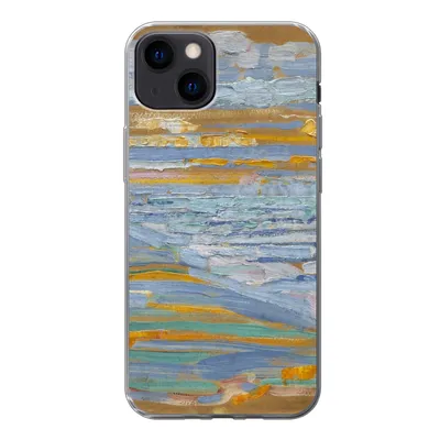 Produktbild von MuchoWow® Handyhülle Schutzhülle Hülle für iPhone 13 Blick auf den Strand und die Seebrücke von den Dünen aus - Piet Mondrian Silikon Softcase Handy Hülle - Karteninhaber