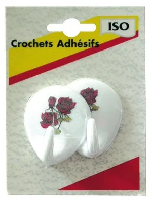 Image de Crochet Adhésif Ovale Assortis Bl2 - Iso